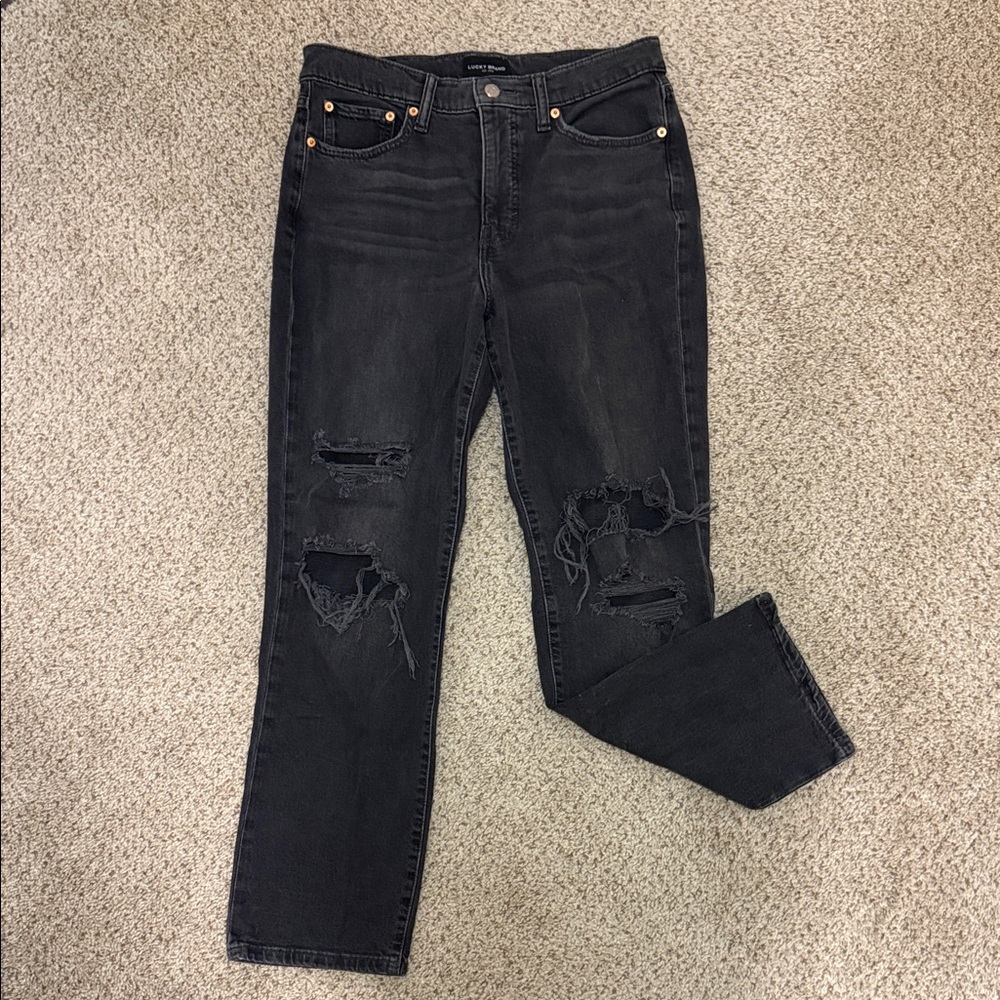 Women's Black Distressed Lucky Brand Jeans